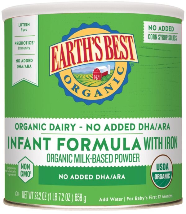 earth's best organic dairy infant formula with iron